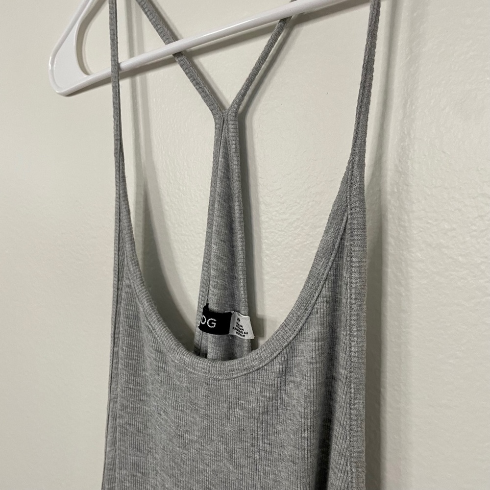 Grey Ribbed Racerback Tank Dress - Picture 6 of 15